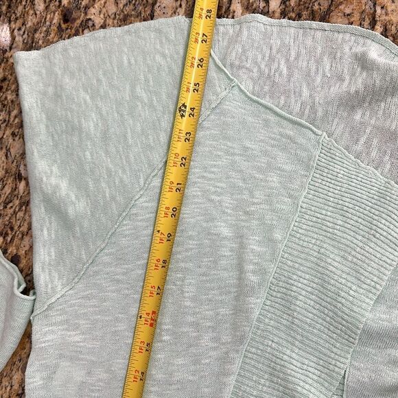 Eileen Fisher Linen Cotton Slub Open Front Cardigan In Pale Aqua Size M - Picture 10 of 10